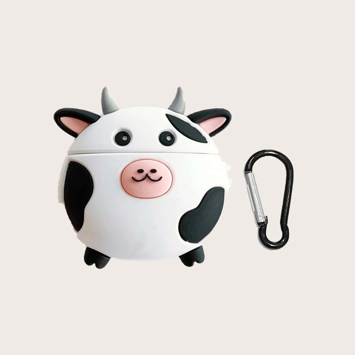 

Cute Cow Design Airpods Case, White