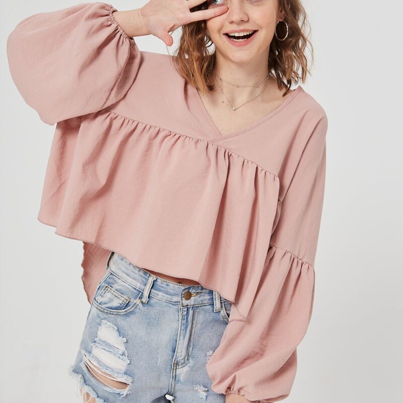 

Lantern Sleeve Smock Top, Dusty pink