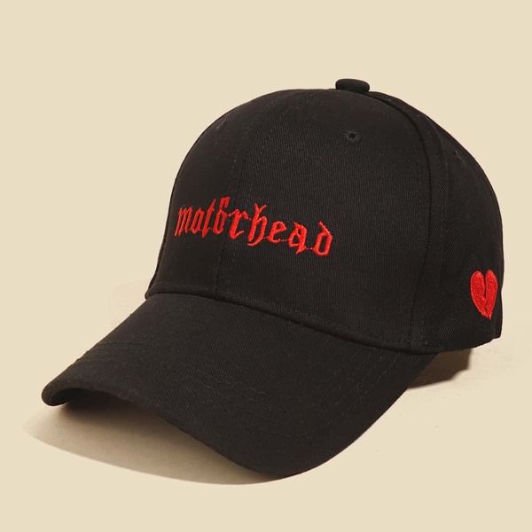 

Letter Embroidery Baseball Cap, Black