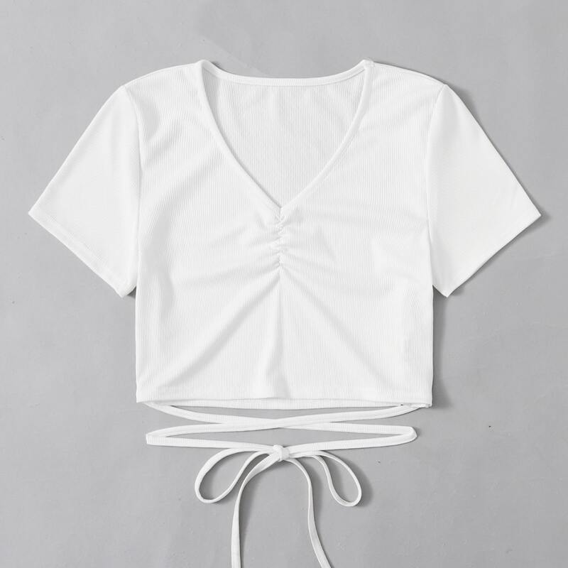 

Criss Cross Crop Tee, White