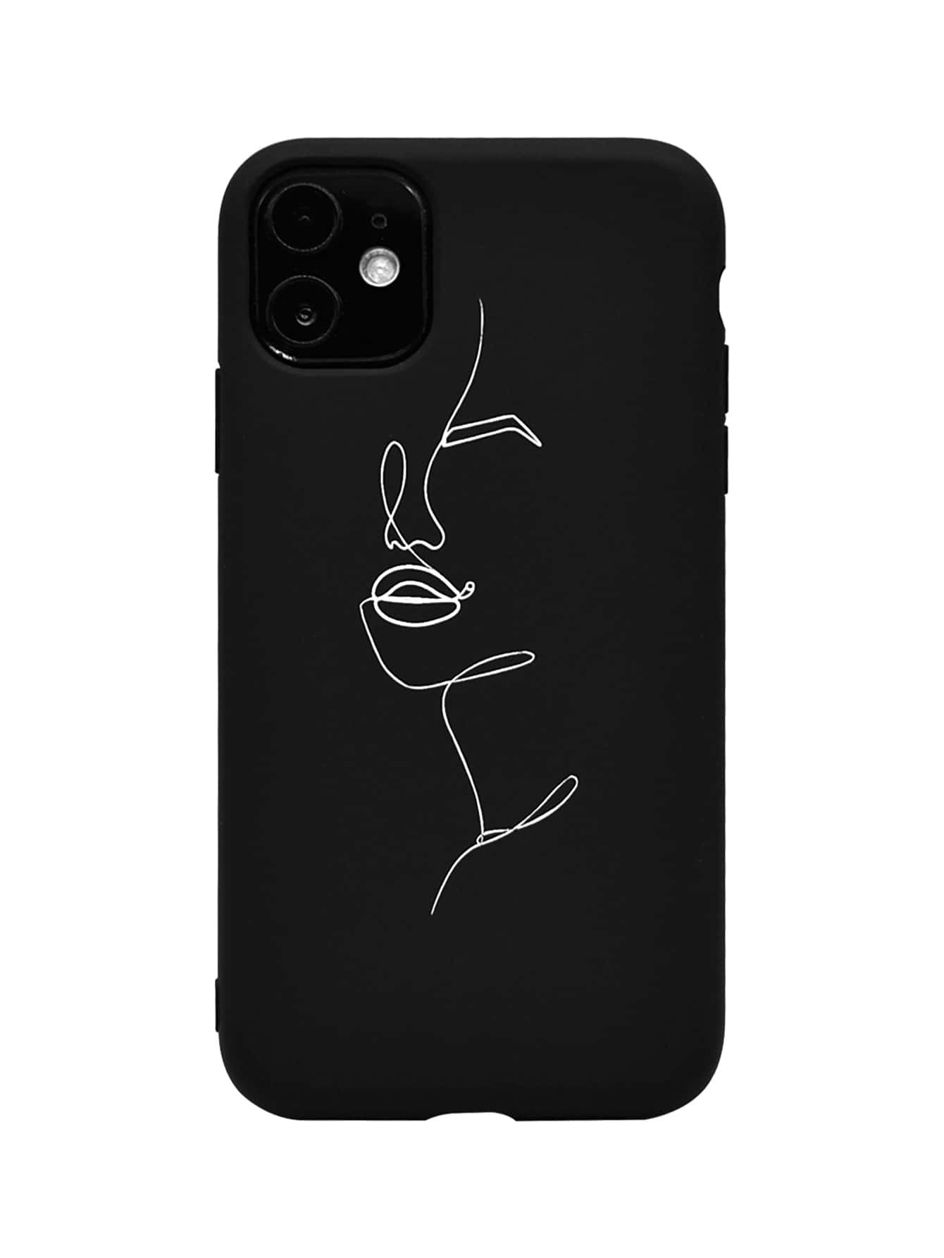 Coque de téléphone peinture portrait, coque de téléphone minimaliste de