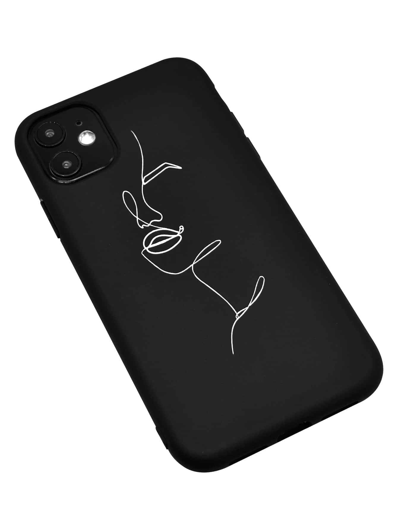 Coque de téléphone peinture portrait, coque de téléphone minimaliste de