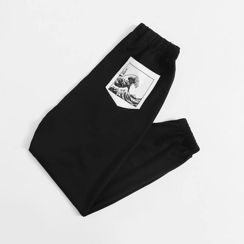 

Wave Graphic Sweatpants, Black
