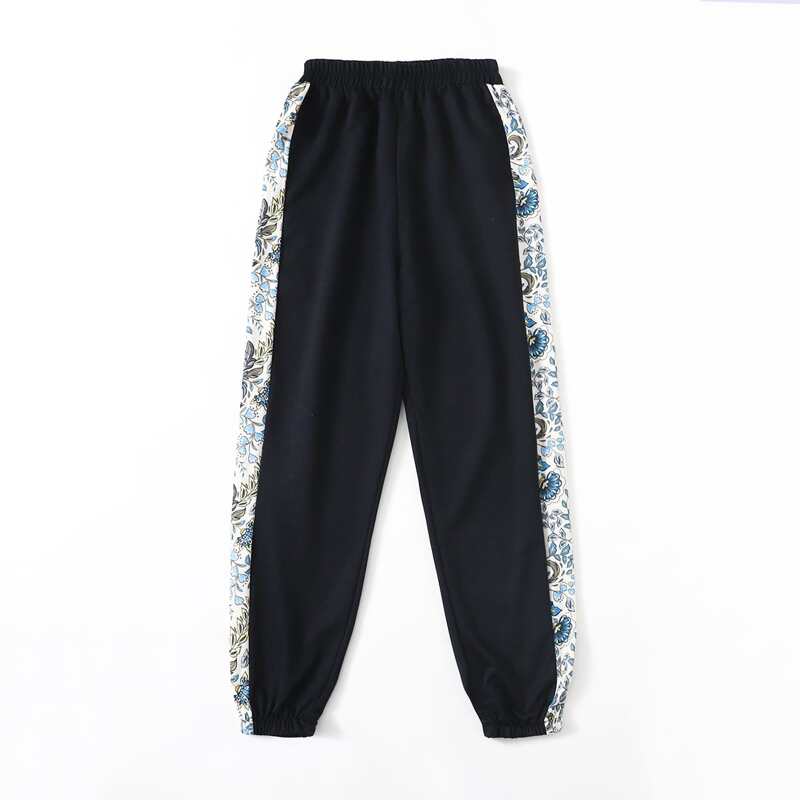 

Plants Print Tape Sweatpants, Navy blue