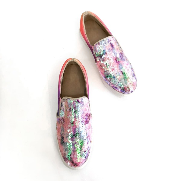

Sequin Decor Slip On Sneakers, Red