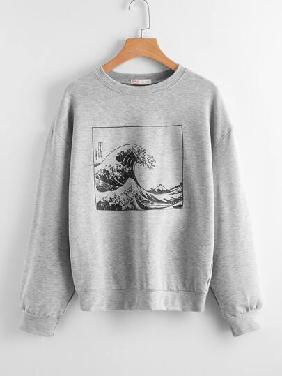 Wave Graphic Sweatshirt