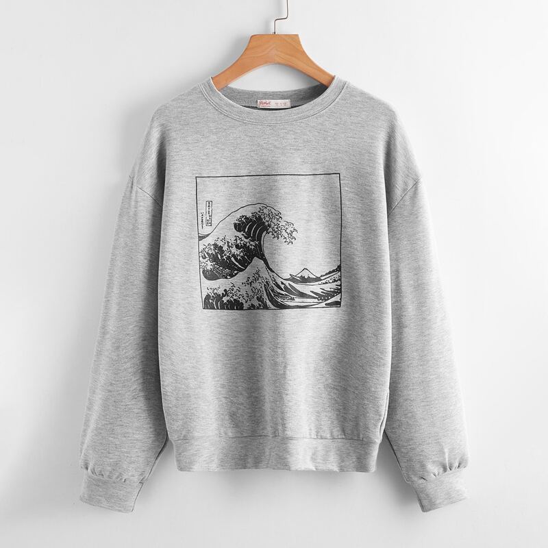 

Wave Graphic Sweatshirt, Light grey
