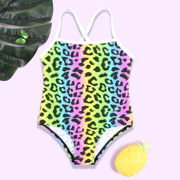 

Toddler Girls Leopard One Piece Swimsuit, Multicolor