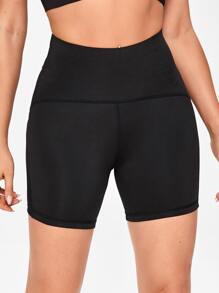 Contrast Mesh Sports Shorts - Black - View 4