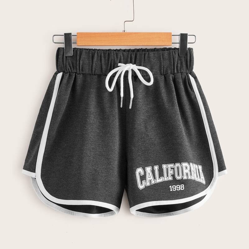 

Letter Graphic Dolphin Shorts, Dark grey