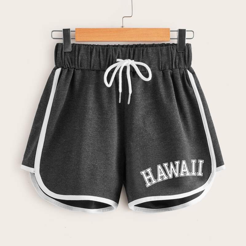 

Letter Graphic Dolphin Shorts, Dark grey