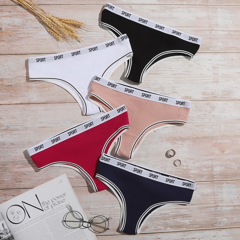 

5pack Letter Tape Panty Set, Multicolor