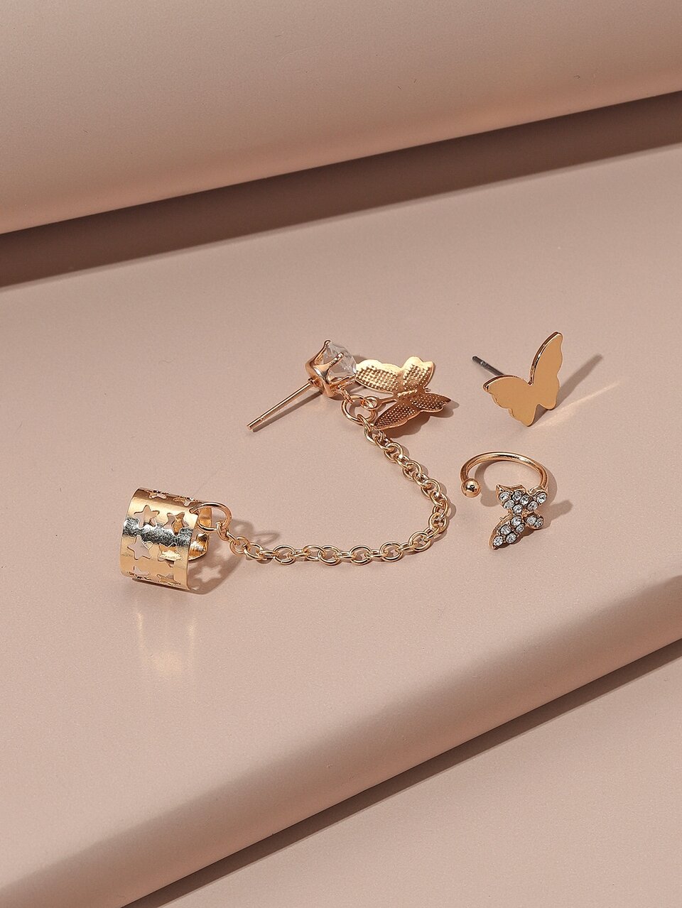 3pcs Butterfly Decor Earrings Set
