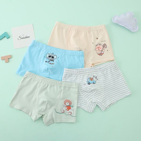 

Toddler Boys 4pcs Cartoon Graphic Underwear, Multicolor