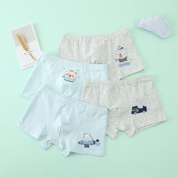 

Toddler Boys 4pcs Cartoon Graphic Boxer Brief, Multicolor