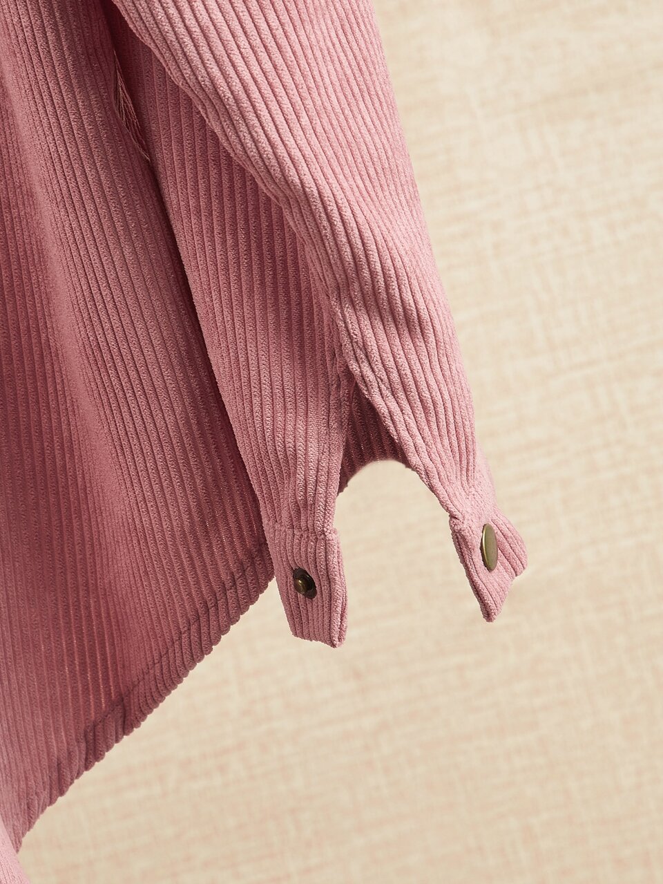 Solid Pocket Patched Button Up Corduroy Coat Fall Winter Cloth For Women