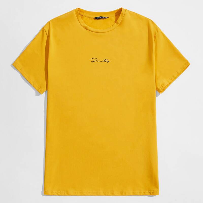 

Men Letter Graphic Top, Yellow
