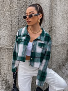 Plaid Crop Shacket
