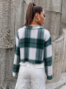 Plaid Crop Shacket