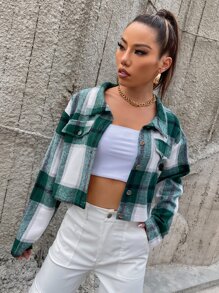 Plaid Crop Shacket