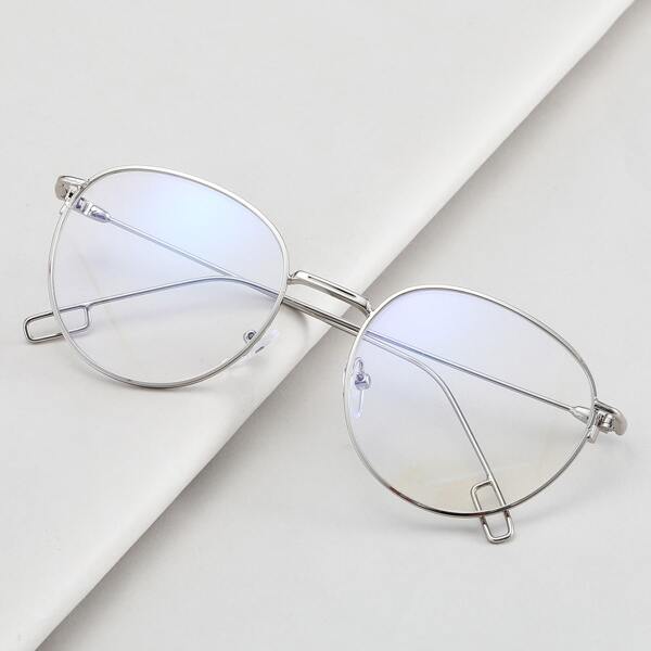 

Men Metal Frame Eyeglasses, Silver