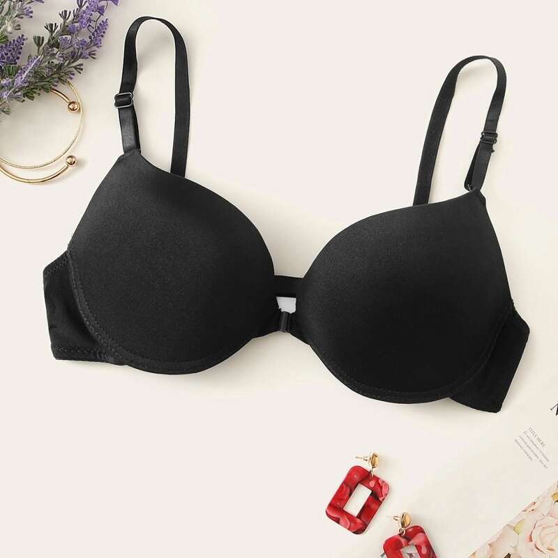 

Solid Underwire Bra, Black