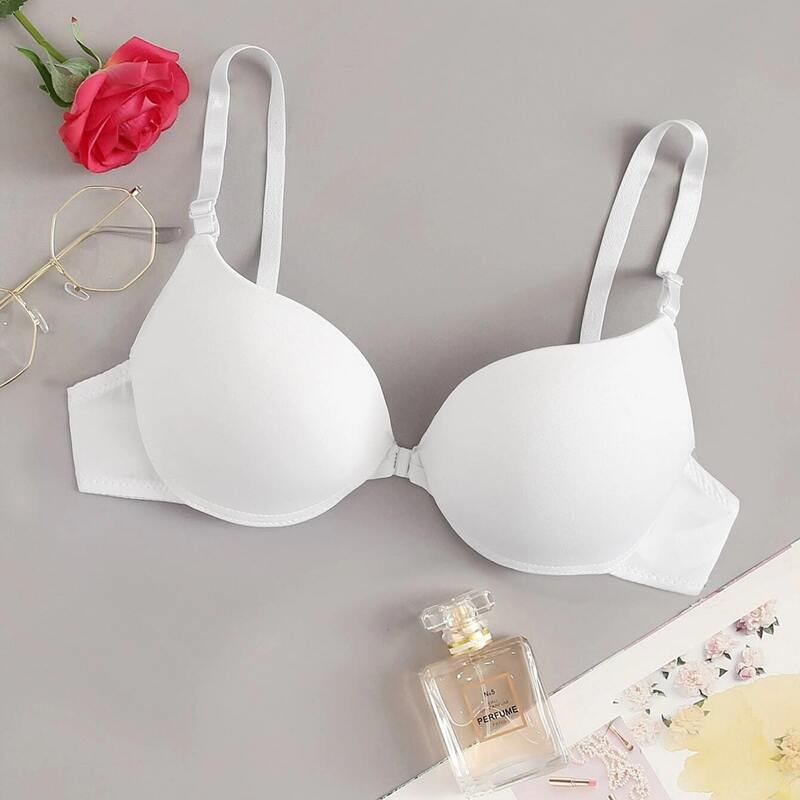 

Solid Underwire Bra, White