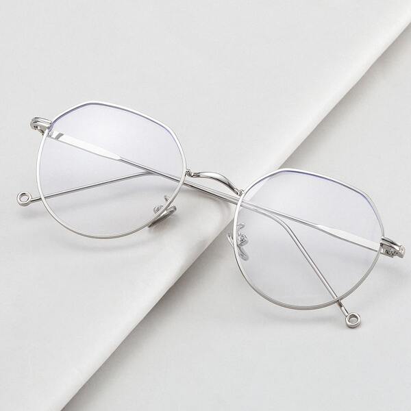 

Men Metal Frame Eyeglasses, Silver