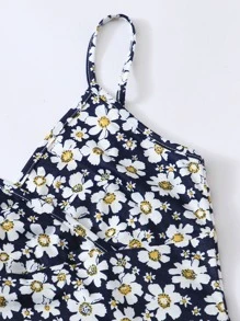 SHEIN WYWH 花卉吊帶包臀連衣裙 - 彩色 - 查看 4