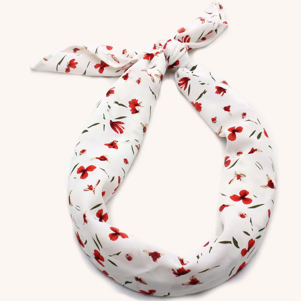 

Ditsy Floral Bandana, Red and white