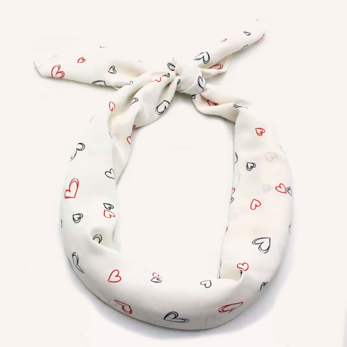 

Heart Pattern Bandana, White