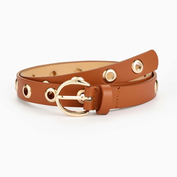 

Kids Metal Buckle Belt, Camel