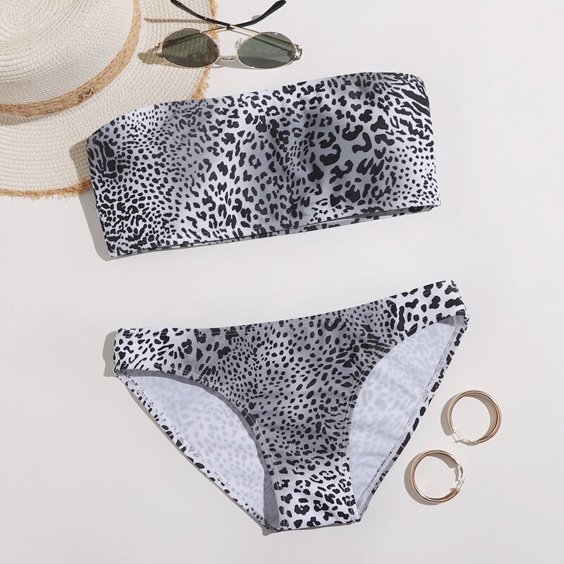 

Leopard Print Bikini Swimsuit, Multicolor