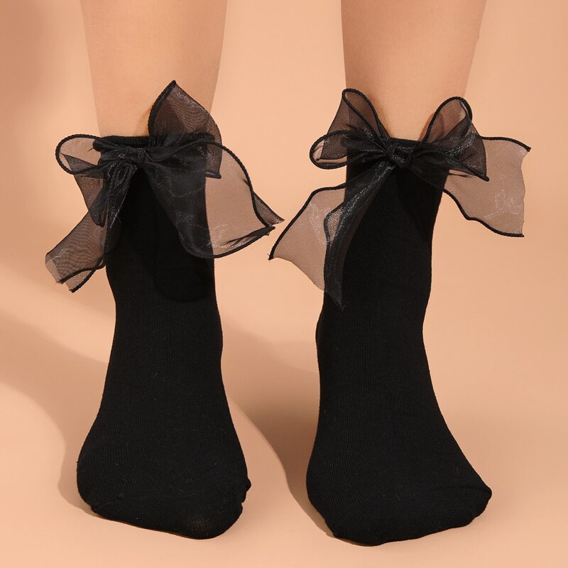 

Bow Decor Socks, Clear