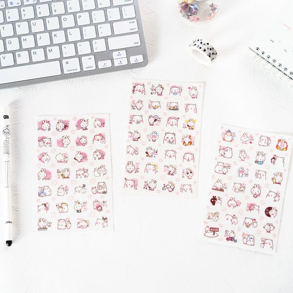 

6sheets Cartoon Graphic Sticker, Multicolor
