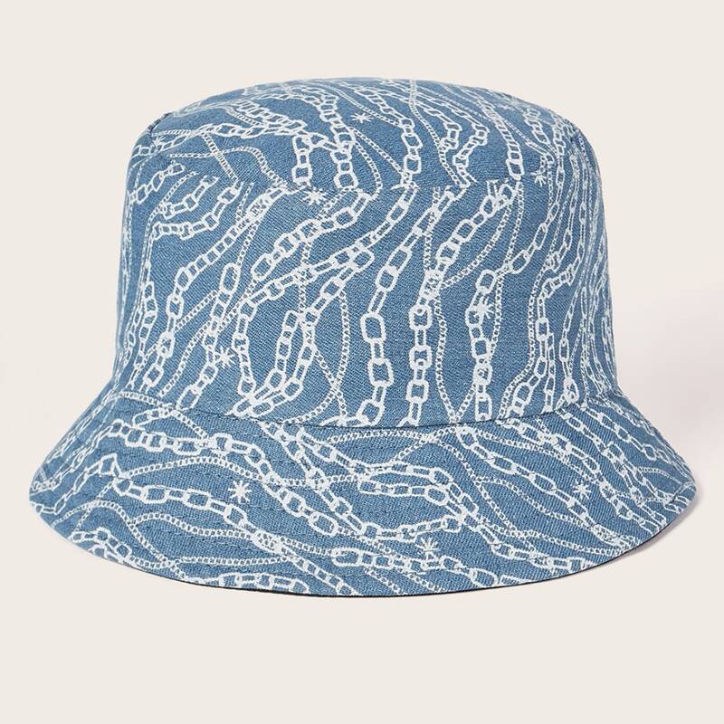 

Chain Print Bucket Hat, Blue