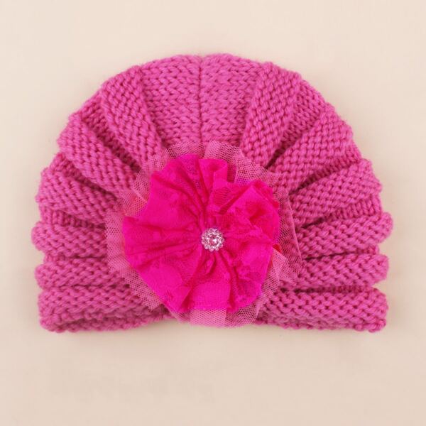 

Baby Flower Decor Hat, Hot pink