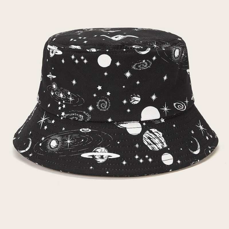 

Galaxy Print Bucket Hat, Black