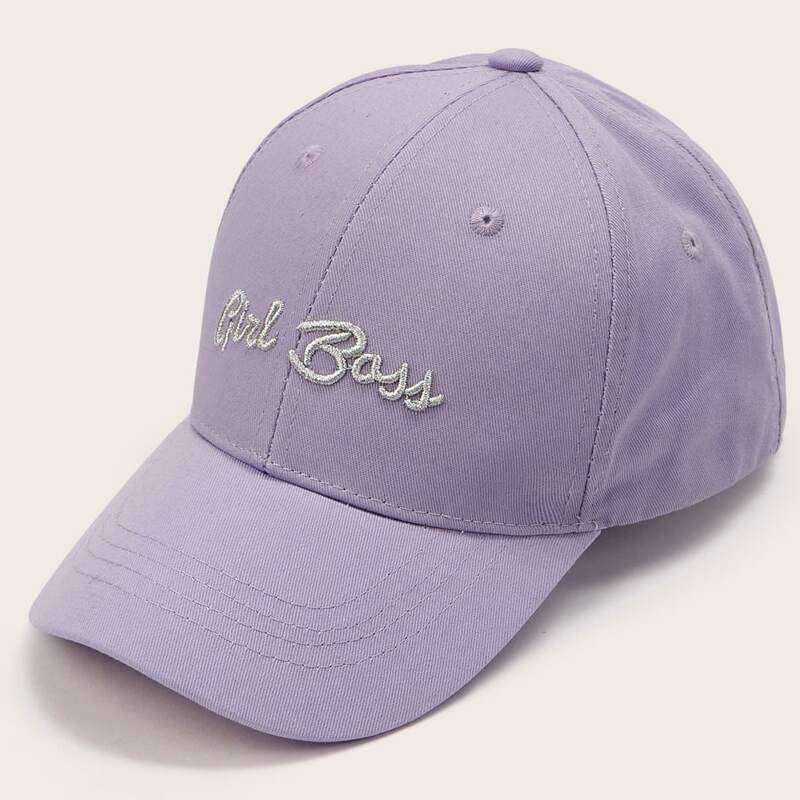 

Letter Embroidery Baseball Cap, Purple