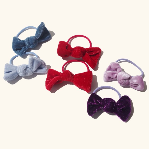 

6pcs Toddler Girls Bow Decor Hair Tie, Multicolor