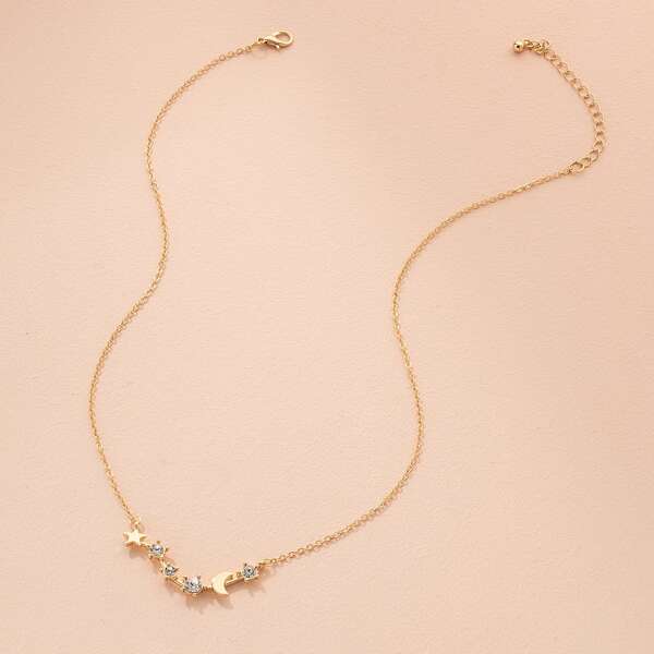 

Moon & Star Decor Necklace, Gold