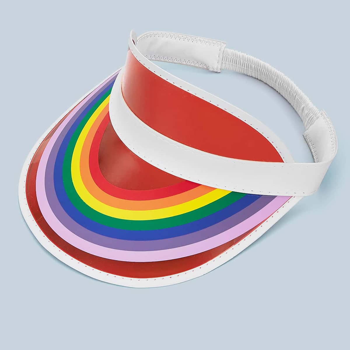 

Rainbow Striped Visor Hat, Multicolor