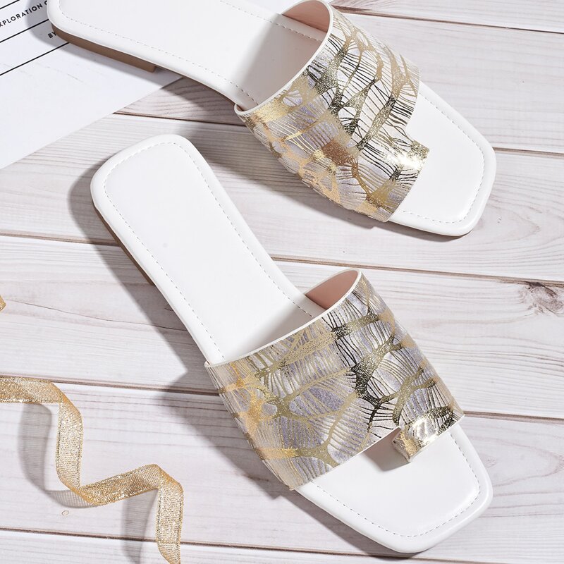 

Graphic Open Toe Slides, Multicolor