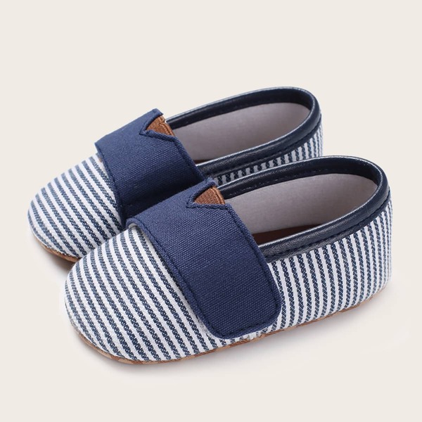

Baby Boy Striped Pattern Flats, Blue and white