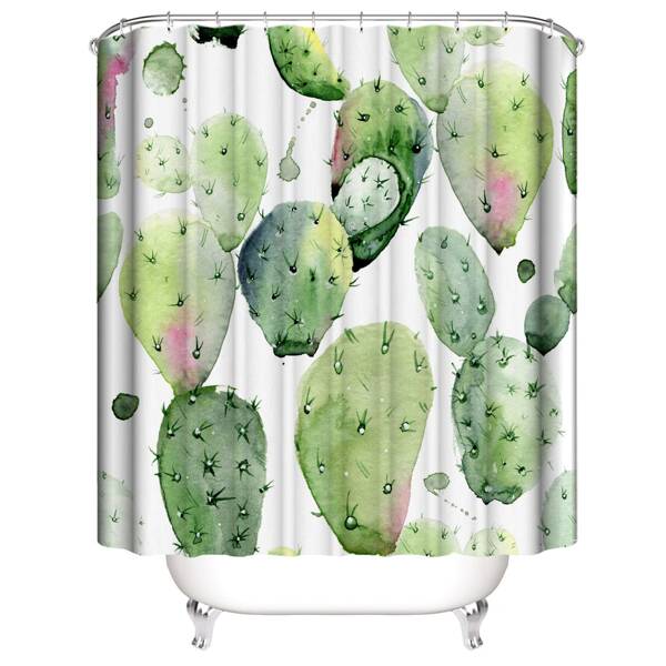 

Cactus Print Shower Curtain, Multicolor