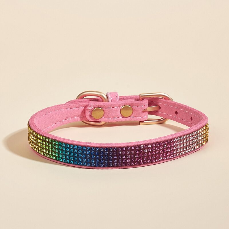 

Ombre Rhinestone Decor Pet Collar, Multicolor