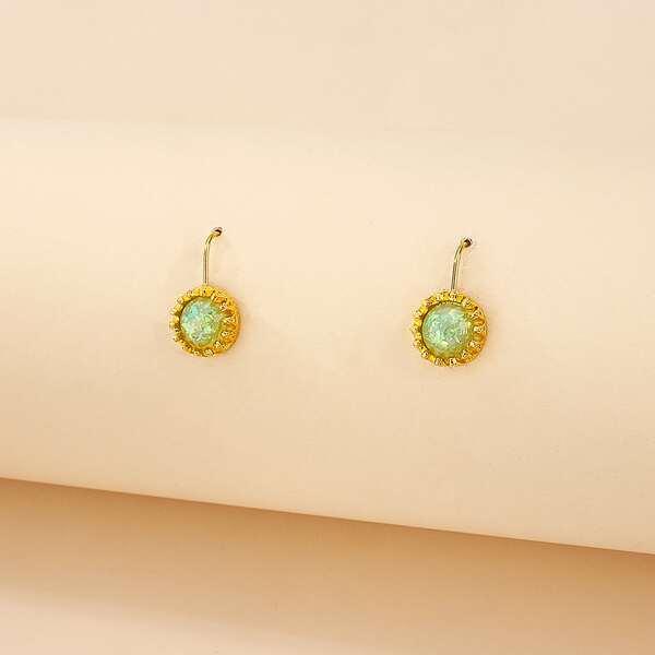 

Round Design Earrings, Gold