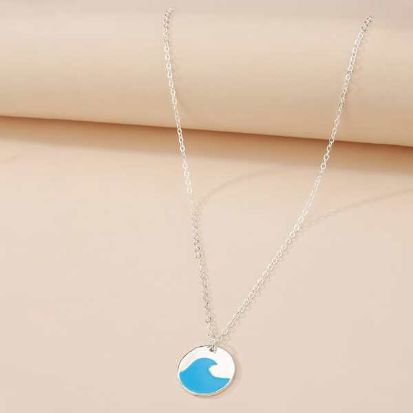 

Disc Charm Necklace, Silver