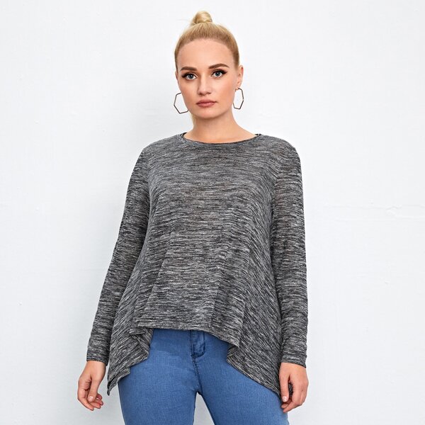

Plus Hanky Hem Tee, Dark grey