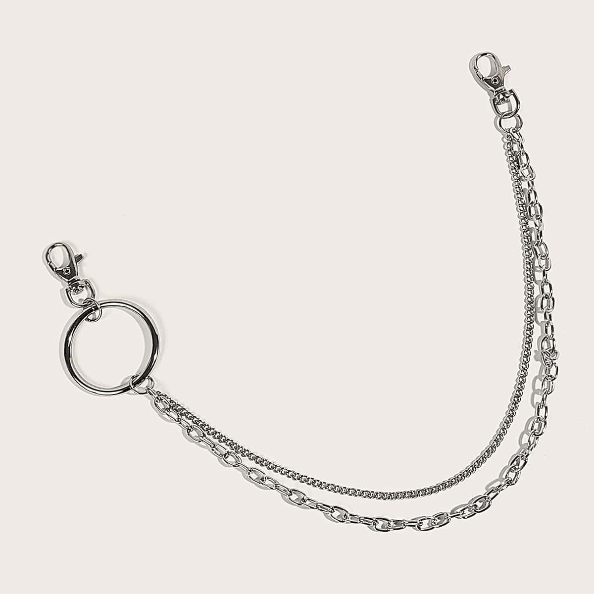 

1pc Layered Wallet Chain, Silver